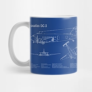 Douglas DC-3 - Airplane Blueprint - ADpng Mug